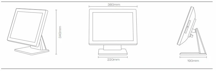 Elanda TITAN T1e Fansız Dokunmatik POS Terminali 1 t1e boyut