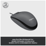 LOGITECH 910-006652, M100 Siyah, USB Kablolu, 1000dpi, Optik, 3 Tuşlu, Mouse - Görsel 4