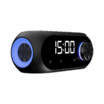 ASONIC AS-W6, Siyah, 5W, USB, AUX, Bluetooth,  Kablosuz, Taşınabilir, 1200mAh Batarya, Alarmlı Saat, Derece ve Speaker - Görsel 2