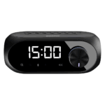 ASONIC AS-W6, Siyah, 5W, USB, AUX, Bluetooth,  Kablosuz, Taşınabilir, 1200mAh Batarya, Alarmlı Saat, Derece ve Speaker - Görsel 3