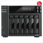 ASUSTOR AS6706T, 8Gb DDR4 Ram, 6 Yuvalı (6x22TB Destek), 4xM.2, PCI-e, 2x2.5GbE Network, 3xUSB 3.2, Tower NAS (Yedekleme) Cihazı