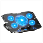 DEXIM DNA003, 5ad Fan, 10"-17" Notebook Soğutucu, 5 Kademeli Stand, 5 Farklı Program, Ayarlanabilir Hız, Mavi Ledli (Siyah) - Görsel 2