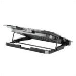 DEXIM DNA003, 5ad Fan, 10"-17" Notebook Soğutucu, 5 Kademeli Stand, 5 Farklı Program, Ayarlanabilir Hız, Mavi Ledli (Siyah) - Görsel 3