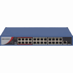 HIKVISION DS-3E0326P-E/M(B), 24 Port, MegaBit, PoE 250W, 1 Port GigaBit Uplink, 1 Port GigaBit SFP, Yönetilemez, Rack Mount Switch
