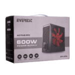 EVEREST EPS-600A, Peak 600W, 12cm Fan, ATX, Aktif PFC, GAMING Power Supply (PSU) - Görsel 5