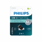 PHILIPS FM32DC152B, 32GB, USB 3.1 ve Type-C, İkisi Bir Arada, Gece Siyahı, Flash Disk