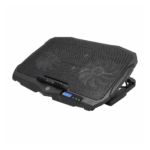 FRISBY FNC-5230ST (2x12,5cm 2x7cm) 4 Fan, 10"-17" Notebook Soğutucu, 5 Kademeli Stand, 3 Farklı Program, Ayarlanabilir Hız, Mavi Ledli (Siyah) - Görsel 2