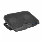 FRISBY FNC-5230ST (2x12,5cm 2x7cm) 4 Fan, 10"-17" Notebook Soğutucu, 5 Kademeli Stand, 3 Farklı Program, Ayarlanabilir Hız, Mavi Ledli (Siyah) - Görsel 3