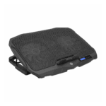 FRISBY FNC-5230ST (2x12,5cm 2x7cm) 4 Fan, 10"-17" Notebook Soğutucu, 5 Kademeli Stand, 3 Farklı Program, Ayarlanabilir Hız, Mavi Ledli (Siyah) - Görsel 4