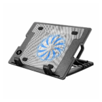 FRISBY FNC-37ST 14cm Fan, 10"-17" Notebook Soğutucu, 5 Kademeli Stand, Mavi Ledli (Siyah)