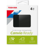 TOSHIBA HDTP340EK3CA, Canvio Ready, 4TB, 2.5" USB 3.0, Taşınabilir, Harici HDD, (Black)