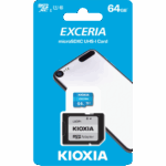 KIOXIA 64GB Exceria, LMEX1L064GG2, UHS-1, CL10, 100Mb/s, MicroSD Kart Bellek (SD Adaptörlü)