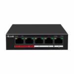 HILOOK NS-0105P-35(B), 4 Port, Megabit, PoE 35W, 1 Port Megabit Uplink, Long Range 250Metre, Yönetilemez, Masaüstü Switch - Görsel 2