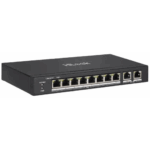 HILOOK NS-0310P-60(B), 8Port, Megabit, PoE 60W, 2 Port Gigabit Uplink, Long Range 250Metre, Yönetilemez, Masaüstü Switch