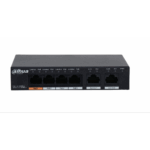 DAHUA PFS3006-4GT-60-V2, 4 Port, Gigabit, PoE 60W, 2 Port Uplink, Yönetilemez, Masaüstü Switch - Görsel 2