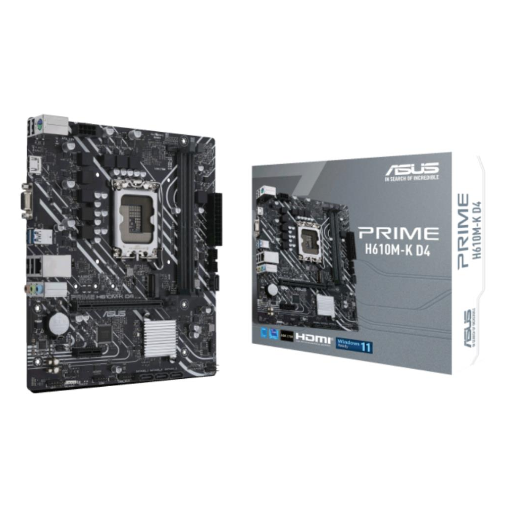 PRIME-H610M-K-D4-ARGB_1 ASUS PRIME H610M-K D4 ARGB, 2xDDR4, M.2, HDMI, 12-13.14.Nesil, LGA1700 Soket, Anakart - Görsel 1