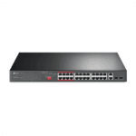 TP-LINK TL-SL1226P, 24 Port, Megabit, PoE 250W, 2 Port Combo Gigabit SFP, Yönetilemez, Rackmount, Switch