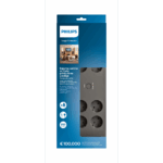 PHILIPS SPN3180A/62, 8 Soket, Akım Korumalı Priz, 900 Joules, 2Mt Kablo, (Gri) - Görsel 3