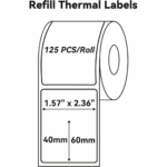 NIIMBOT T40 Etiket 40mm x 60mm 125 adet Şeffaf  (B1,B21S,B3S) - Görsel 2