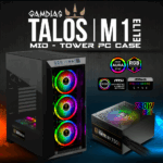 GAMDIAS TALOS M1 Elite, 750W, 80+ Bronze, Tempered Glass, ARGB, ATX GAMING KASA