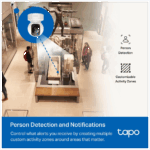 TP-LINK Tapo C202, Bebek/Ev Güvenlik Kamerası, WiFi-Ehernet, 1080P, 12Mt Gece Görüşü, PAN/TILT, iki Yönlü Ses - Görsel 5