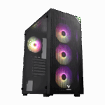 VENTO VG3400S Mid Tower, Siyah, Temperli Cam, RGB, ATX GAMING KASA (PSU YOK)