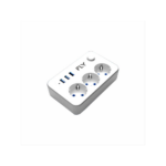 FLY 3406-01, 3 Soket, 3 USB, Akım Korumalı Priz, 2.1A, Anahtarlı, 2Mt Kablo, (Beyaz) - Görsel 2