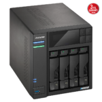 ASUSTOR AS6704T, 4Gb DDR4 Ram, 4 Yuvalı (4x22TB Destek), 4xM.2, PCI-e, 2x2.5GbE Network, 2xUSB 3.2, Tower NAS (Yedekleme) Cihazı - Görsel 4
