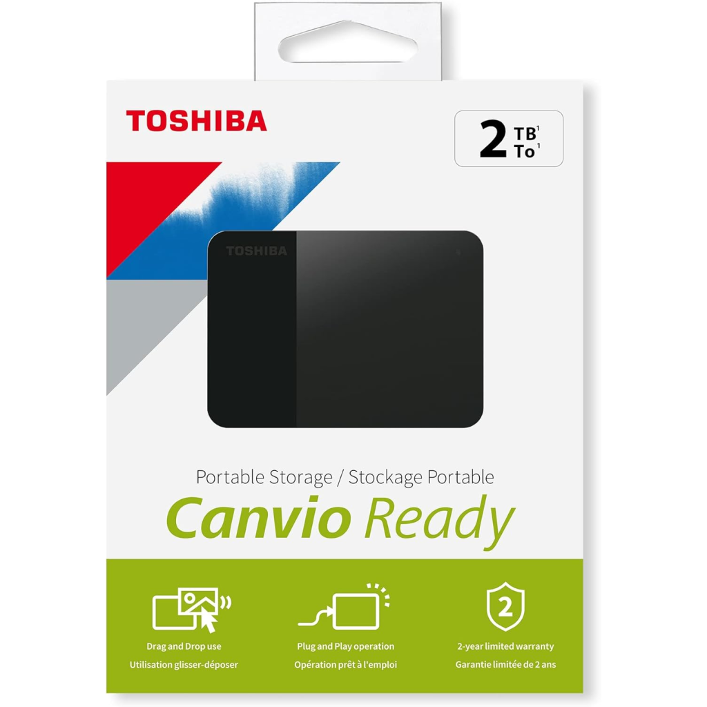 HDTP320EK3AA_1 TOSHIBA HDTP320EK3AA, Canvio Ready, 2TB, 2.5" USB 3.0, Taşınabilir, Harici HDD, (Black) - Görsel 1