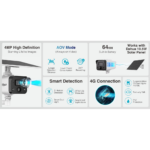 DAHUA IPC-HFW2441DG-4G-SP-B-MAX, 4Mpix, 3,6mm Lens, H265+, 30Mt Gece Görüşü, Dahili Mikrofon, IP67,  Solar(Güneş Enerjili) IP Kamera - Görsel 4