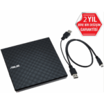 ASUS SDRW-08D2S-U Lite, Usb 2.0, External, Siyah, Slim, Optik Okuyucu/Yazıcı