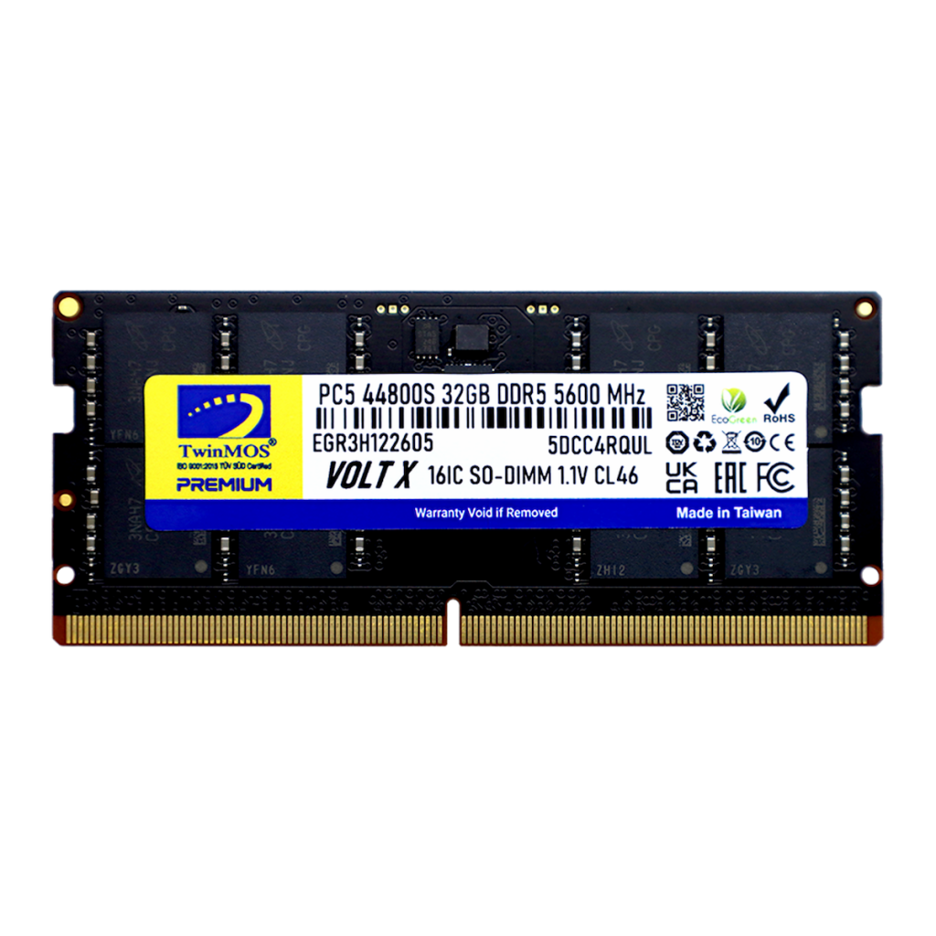 TMD532GB5600S46_1 TwinMOS TMD532GB5600S46, 32GB, DDR5, 5600MHz, CL46, 1.1V Notebook Ram - Görsel 1