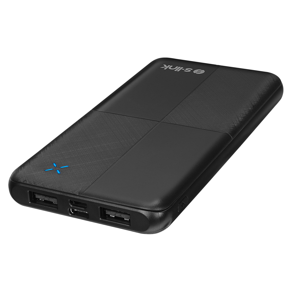IP-G12N-SIYAH_1 S-LINK IP-G12N, Siyah, 10.000mAh, 2xUSB, 1xMicro USB, 1xType-C, 4 LED Göstergeli, PowerBank - Görsel 1