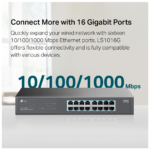 TP-LINK LS1016G, Green Tech, 16 Port GigaBit, Yönetilemez, Metal Kasa, Masaüstü Switch - Görsel 4