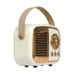 MIKADO MD-24BT, Echoes, Beyaz, 3W, Taşınabilir, USB/TF Kart/Bluetooth, 800mAh, Klasik Retro Müzik Kutusu - Görsel 2