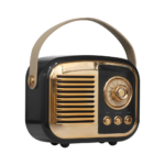 MIKADO MD-24BT, Echoes, Siyah, 3W, Taşınabilir, USB/TF Kart/Bluetooth, 800mAh, Klasik Retro Müzik Kutusu - Görsel 2