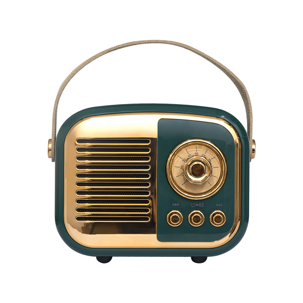 MD-24BT-YESIL_1 MIKADO MD-24BT, Echoes, Yeşil, 3W, Taşınabilir, USB/TF Kart/Bluetooth, 800mAh, Klasik Retro Müzik Kutusu - Görsel 1