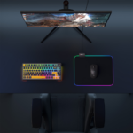 Rampage MP-21, PULSAR M RGB, 252x328x3mm, RGB Led, Gaming, MOUSE PAD (Siyah) - Görsel 2