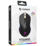 EVEREST SM-F09, TITANIO, RGB Aydınlatma, USB Kablolu, Programlanabilir 6 Tuşlu, Gaming Mouse, 7.200 DPI, Siyah - Görsel 5